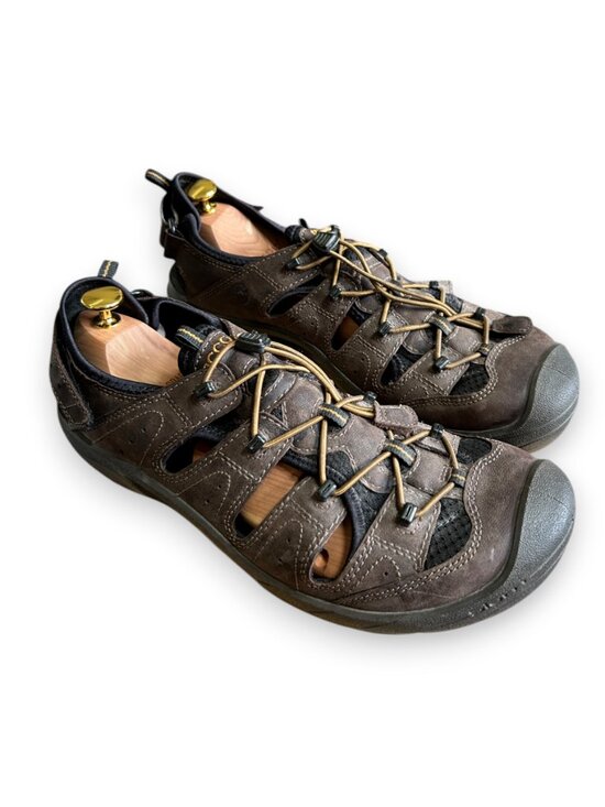 Ecco Mens Sz 11 Leather Sandals Brown Hiking Slides Sport Shoes Closed Toe main image 7